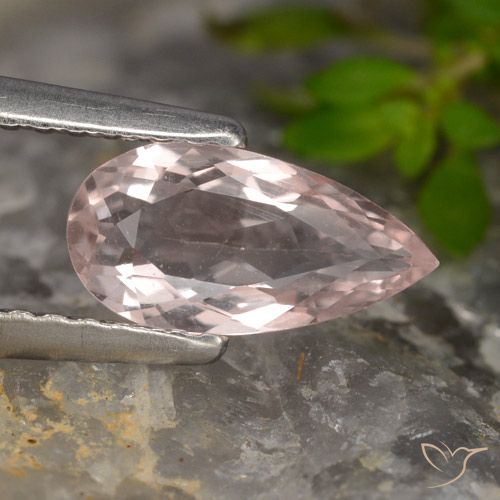 0.73ct Naturale Rosa medio Morganite, Forma a pera, VVS-VS
