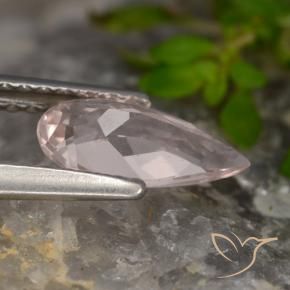 Morganite Rosa medio naturale da 0.73 ct, Forma a pera, VVS-VS