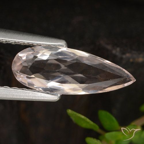 0.85ct Naturale Rosa Molto Chiaro Morganite, Forma a pera, VVS-VS