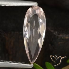 Morganite Rosa Molto Chiaro naturale da 0.85 ct, Forma a pera, VVS-VS