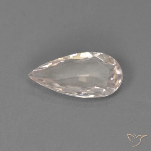 0.66ct Naturale rosa fenicottero Morganite, Forma a pera, VVS