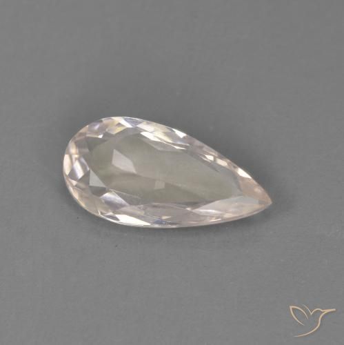Morganite rosa fenicottero naturale da 0.66 ct, Forma a pera, VVS