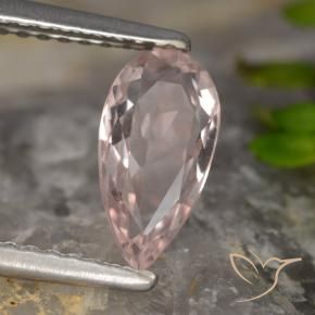 Morganite rosa fenicottero naturale da 0.89 ct, Forma a pera, VVS