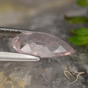 Morganite rosa fenicottero naturale da 0.89 ct, Forma a pera, VVS