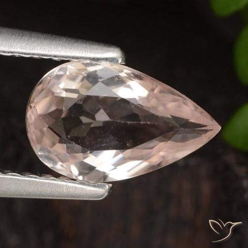 0.84ct Naturale Rosa medio Morganite, Forma a pera, VVS