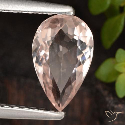 Morganite Rosa medio naturale da 0.84 ct, Forma a pera, VVS