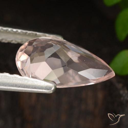 Morganite Rosa medio naturale da 0.84 ct, Forma a pera, VVS