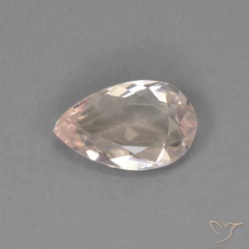 0.58ct Naturale Rosa Molto Chiaro Morganite, Forma a pera, VVS