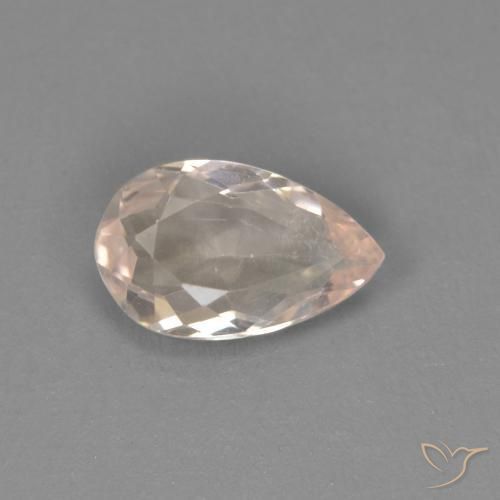 Morganite Rosa Molto Chiaro naturale da 0.58 ct, Forma a pera, VVS