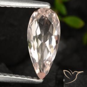 Morganite Rosa salmone naturale da 0.78 ct, Forma a pera, VVS-VS