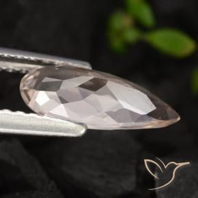 Morganite Rosa salmone naturale da 0.78 ct, Forma a pera, VVS-VS