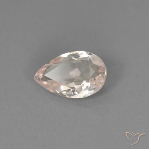 0.70ct Naturale Rosa medio Morganite, Forma a pera, VVS-VS