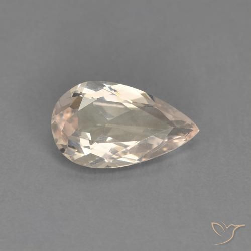 0.67ct Naturale Rosa medio Morganite, Forma a pera, VVS-VS