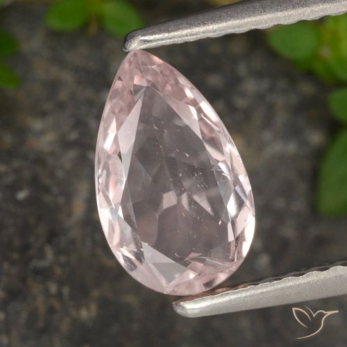 Morganite rosa fenicottero naturale da 0.99 ct, Forma a pera, VS
