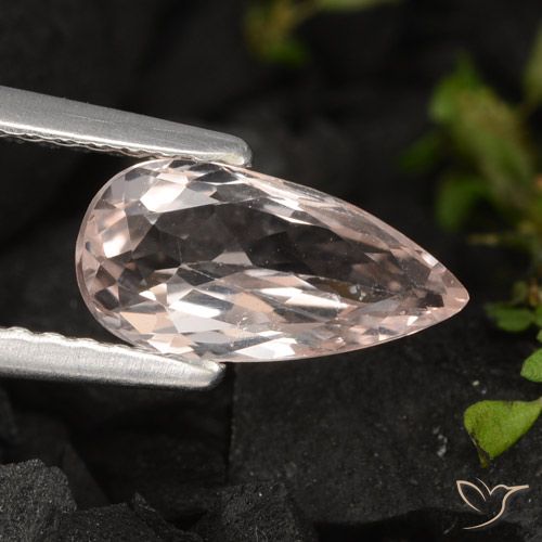 0.94ct Naturale Rosa salmone Morganite, Forma a pera, VVS-VS
