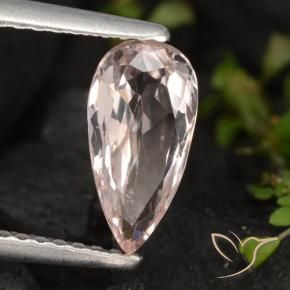 Morganite Rosa salmone naturale da 0.94 ct, Forma a pera, VVS-VS