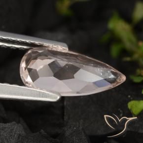 Morganite Rosa salmone naturale da 0.94 ct, Forma a pera, VVS-VS