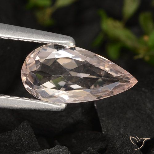 0.80ct Naturale Rosa medio Morganite, Forma a pera, VVS-VS