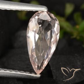 Morganite Rosa medio naturale da 0.80 ct, Forma a pera, VVS-VS