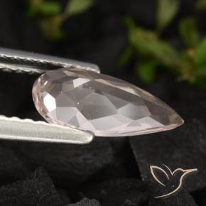 Morganite Rosa medio naturale da 0.80 ct, Forma a pera, VVS-VS