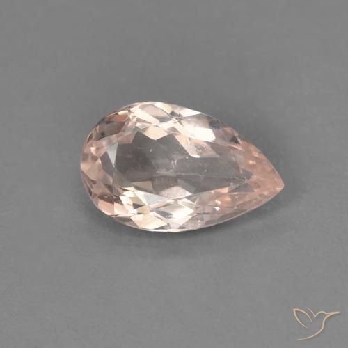 0.72ct Naturale Rosa medio Morganite, Forma a pera, VVS-VS