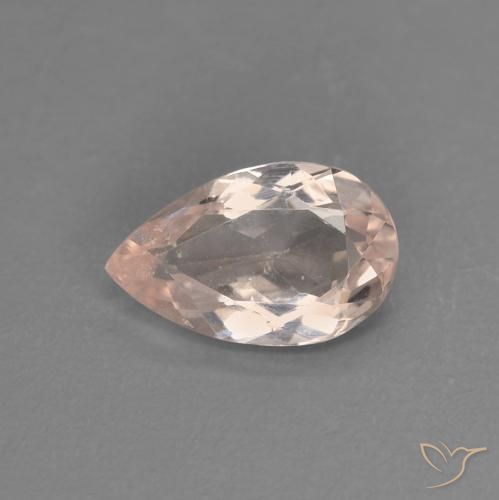 Morganite Rosa medio naturale da 0.72 ct, Forma a pera, VVS-VS
