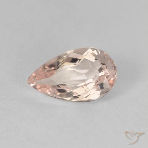 0.99ct Naturale Rosa Molto Chiaro Morganite, Forma a pera, VVS-VS