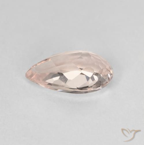 Morganite Rosa Molto Chiaro naturale da 0.99 ct, Forma a pera, VVS-VS