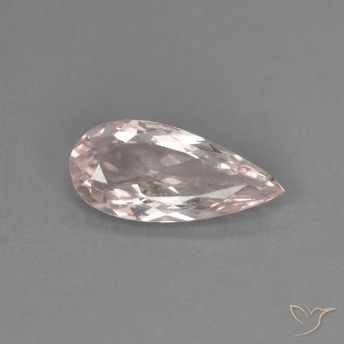0.87ct Naturale rosa fenicottero Morganite, Forma a pera, VVS-VS