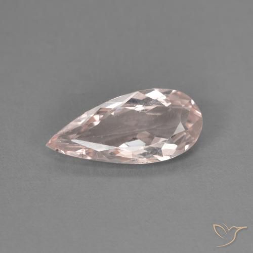 Morganite rosa fenicottero naturale da 0.87 ct, Forma a pera, VVS-VS
