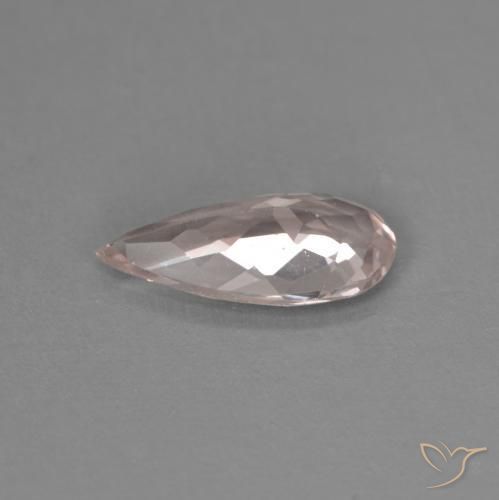 Morganite rosa fenicottero naturale da 0.87 ct, Forma a pera, VVS-VS