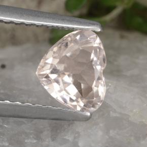 Morganite naturale rosa da 0,89 ct, a forma di cuore, VVS-VS