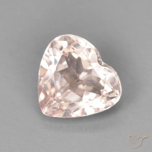 0.94ct Naturale Medium Light-Pink Morganite, Cuore, VVS-VS
