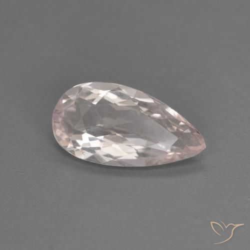0.98ct Naturale Rosa chiaro Morganite, Forma a pera, VVS-VS