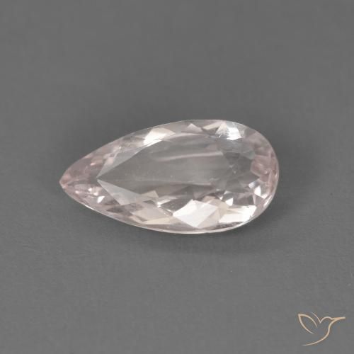 Morganite Rosa chiaro naturale da 0.98 ct, Forma a pera, VVS-VS