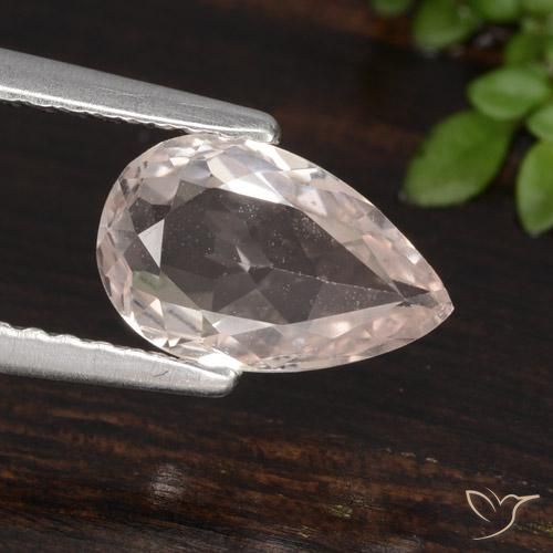 Morganite Rosa chiaro naturale da 0.99 ct, Forma a pera, VVS-VS