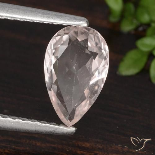 Morganite Rosa chiaro naturale da 0.99 ct, Forma a pera, VVS-VS