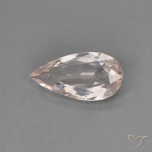0.97ct Naturale rosa fenicottero Morganite, Forma a pera, VVS-VS