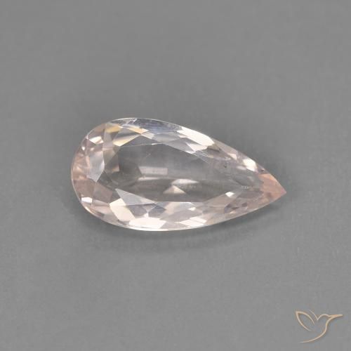 Morganite rosa fenicottero naturale da 0.97 ct, Forma a pera, VVS-VS