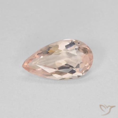 0.91ct Naturale Medium Light-Pink Morganite, Forma a pera, VVS-VS
