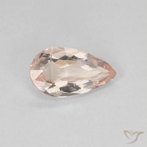 Morganite Medium Light-Pink naturale da 0.91 ct, Forma a pera, VVS-VS