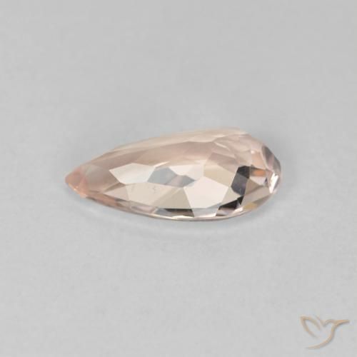 Morganite Medium Light-Pink naturale da 0.91 ct, Forma a pera, VVS-VS