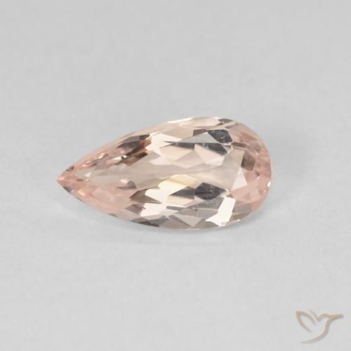 0.94ct Naturale Rosa Molto Chiaro Morganite, Forma a pera, VVS-VS