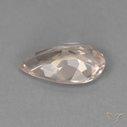 Morganite Rosa salmone naturale da 0.93 ct, Forma a pera, VVS