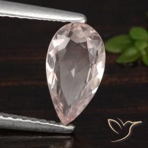Morganite rosa fenicottero naturale da 0.86 ct, Forma a pera, VVS