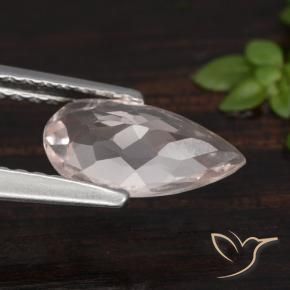 Morganite rosa fenicottero naturale da 0.86 ct, Forma a pera, VVS
