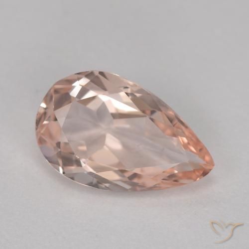 Morganite naturale rosa da 0,90 ct, taglio a pera, VVS-VS