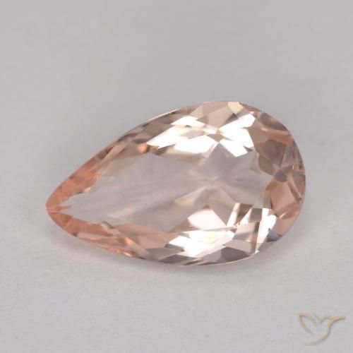 Morganite naturale rosa da 0,90 ct, taglio a pera, VVS-VS