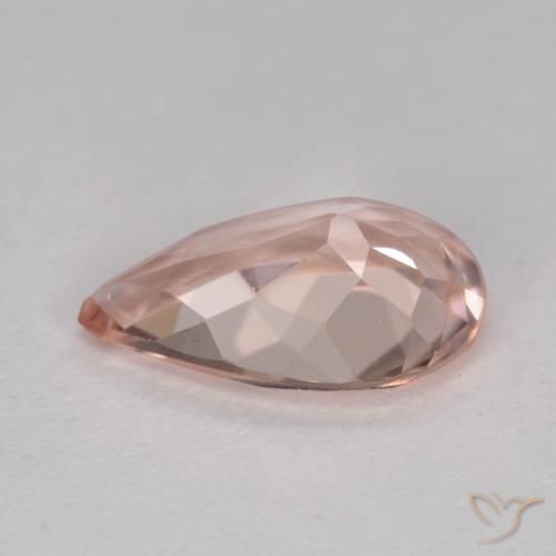 Morganite naturale rosa da 0,90 ct, taglio a pera, VVS-VS