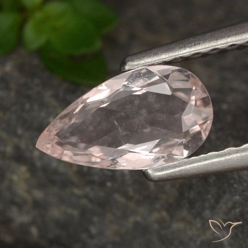 0.58ct Naturale Rosa chiaro Morganite, Forma a pera, VVS-VS